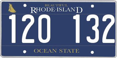 RI license plate 120132