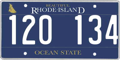 RI license plate 120134