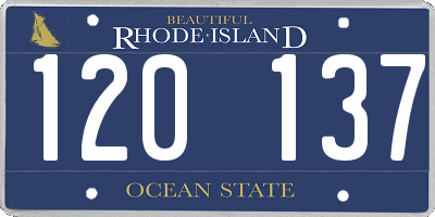 RI license plate 120137
