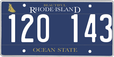 RI license plate 120143