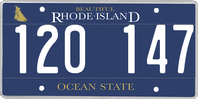 RI license plate 120147