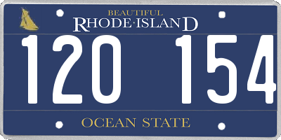 RI license plate 120154