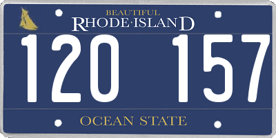 RI license plate 120157