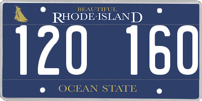 RI license plate 120160