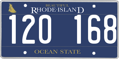 RI license plate 120168