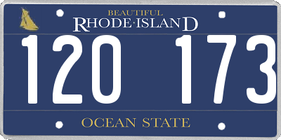 RI license plate 120173