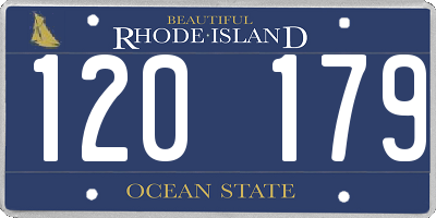 RI license plate 120179