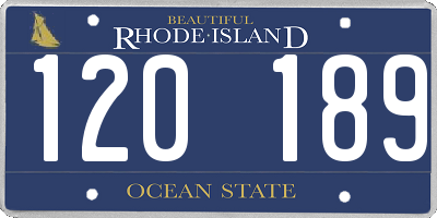 RI license plate 120189
