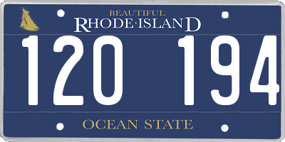 RI license plate 120194