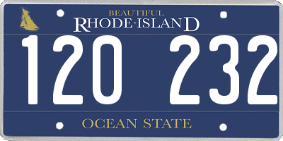 RI license plate 120232