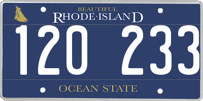 RI license plate 120233
