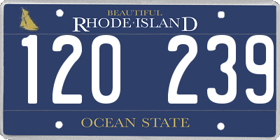 RI license plate 120239