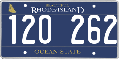 RI license plate 120262