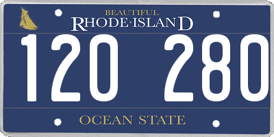RI license plate 120280