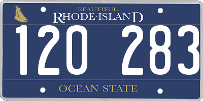 RI license plate 120283