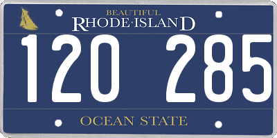 RI license plate 120285