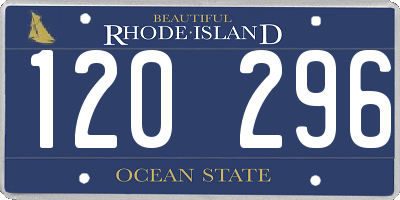 RI license plate 120296