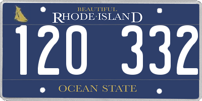 RI license plate 120332