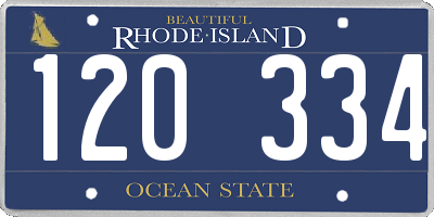 RI license plate 120334