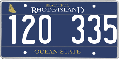 RI license plate 120335