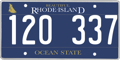 RI license plate 120337
