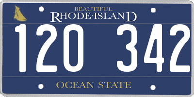 RI license plate 120342