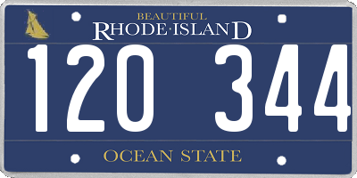 RI license plate 120344