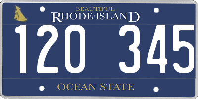 RI license plate 120345