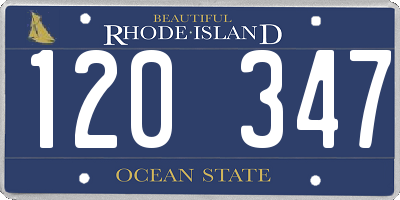 RI license plate 120347