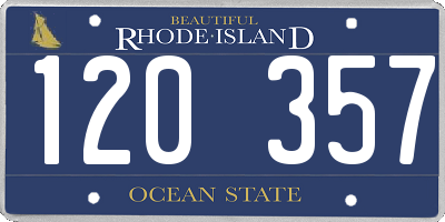 RI license plate 120357