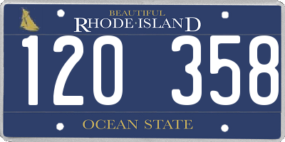 RI license plate 120358