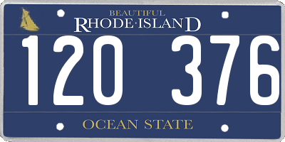 RI license plate 120376