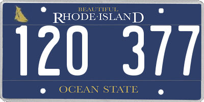RI license plate 120377