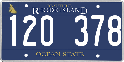RI license plate 120378