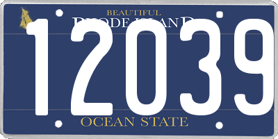 RI license plate 12039