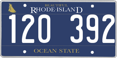 RI license plate 120392