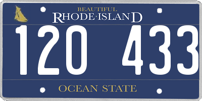 RI license plate 120433