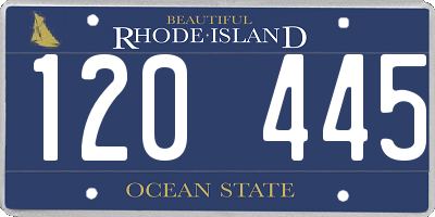 RI license plate 120445