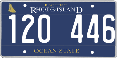 RI license plate 120446