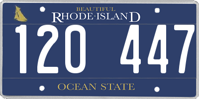 RI license plate 120447