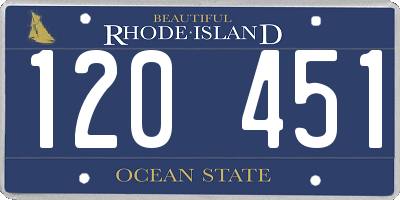 RI license plate 120451