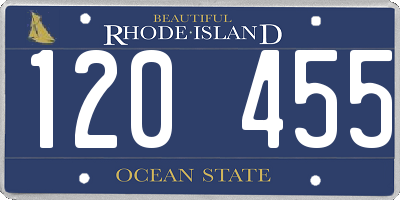 RI license plate 120455