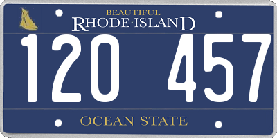 RI license plate 120457