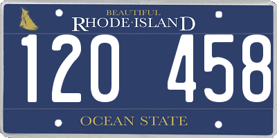 RI license plate 120458