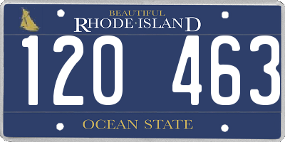 RI license plate 120463