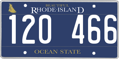 RI license plate 120466