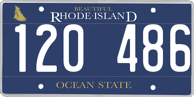 RI license plate 120486