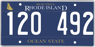 RI license plate 120492