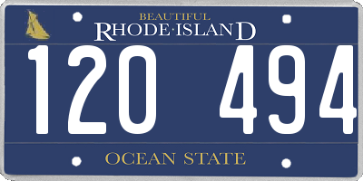 RI license plate 120494