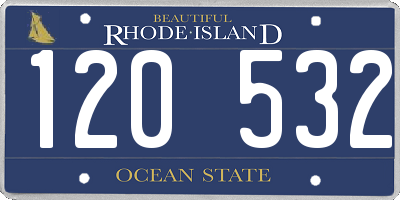 RI license plate 120532